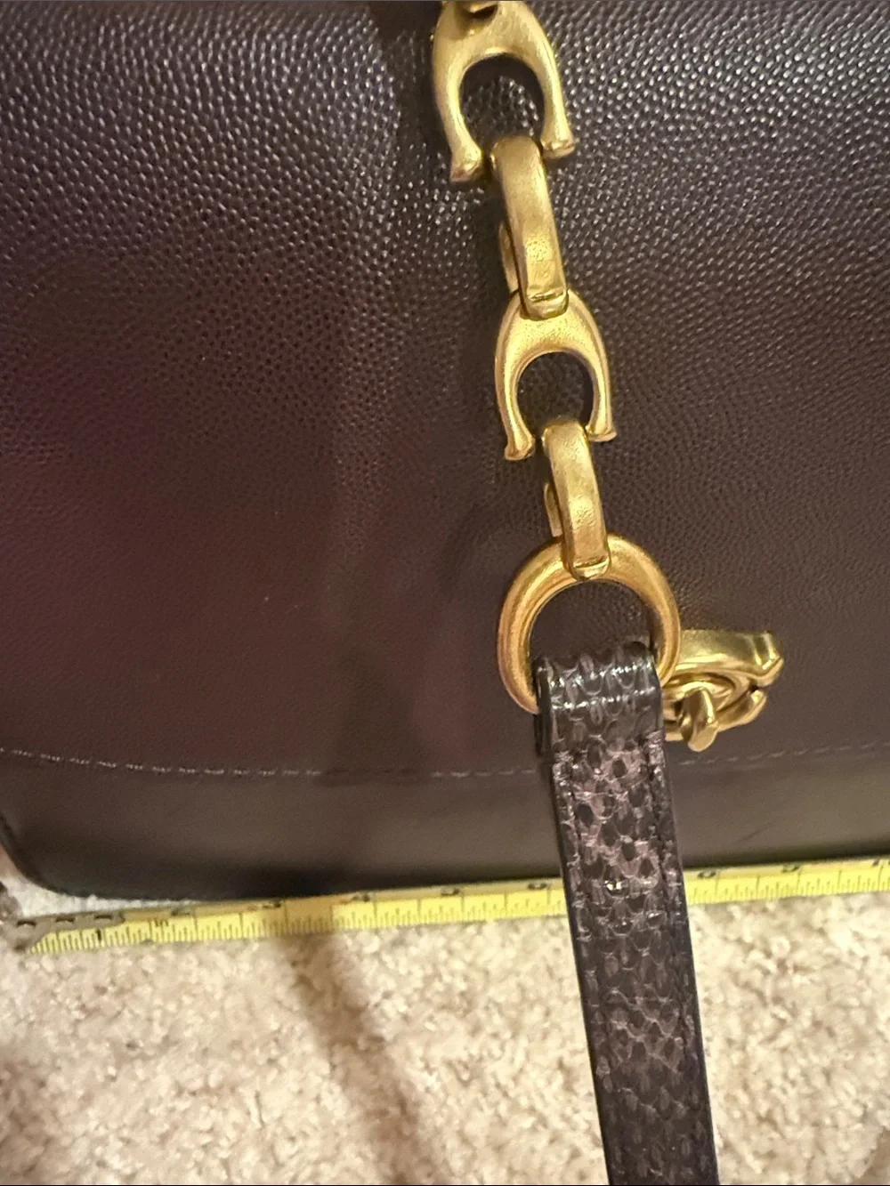 Coach Structured Satchel in Deep Burgundy with Gold Hardware